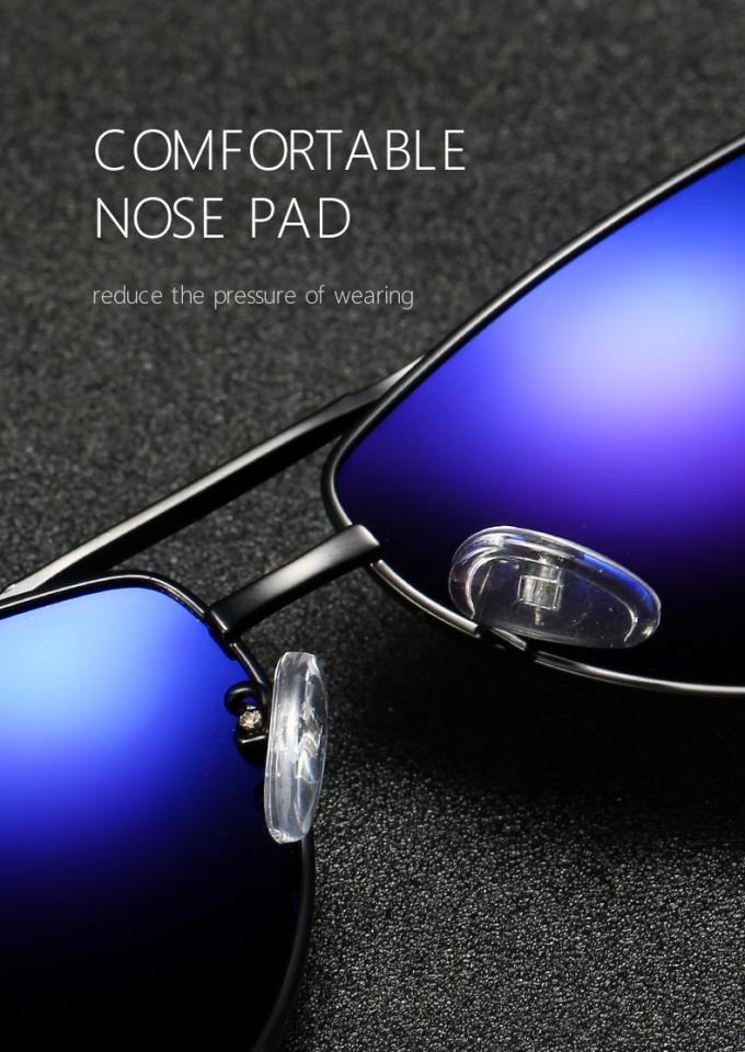 Color Film Glasses Case Men'S Metal Frame Polarized Sunglasses UV400 Resin Lens 0
