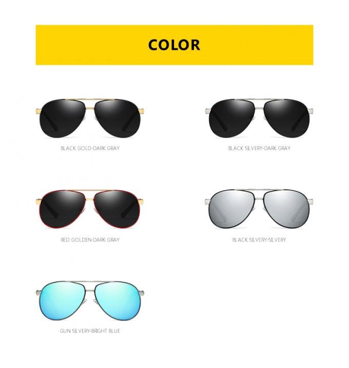 Color Film Glasses Case Men'S Metal Frame Polarized Sunglasses UV400 Resin Lens 3