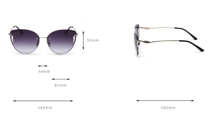 Frameless Trim Hollow Womens Driving Sunglasses Metal Frame Polarized 4