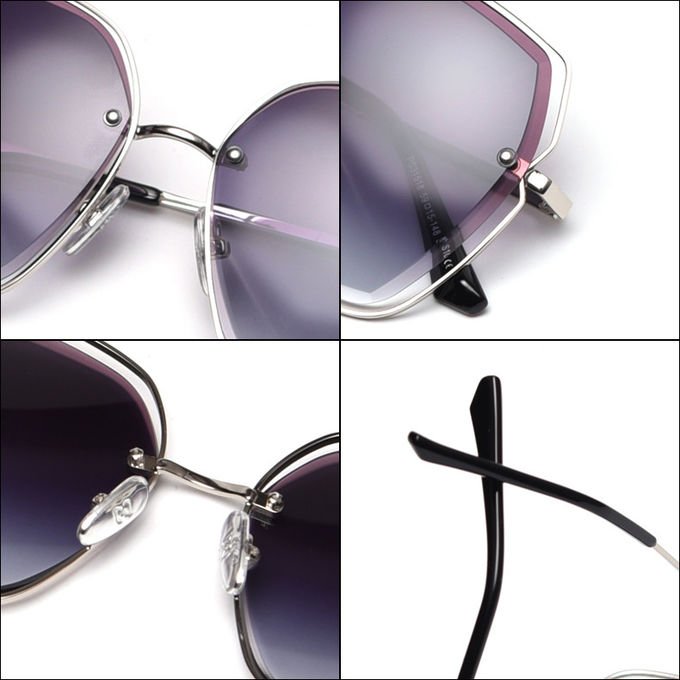 UV400 Gradient Lens Sunglasses Hollow Metal Frame Polarized 3