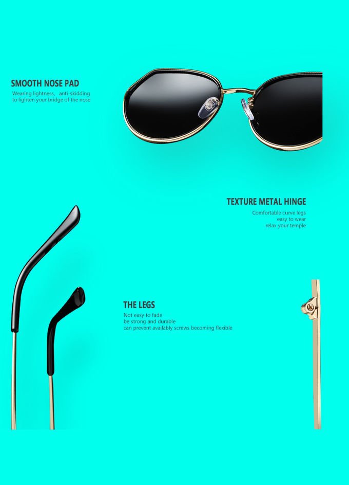 Polarized Women BSCI 142MM Resin Lens Sunglasses Luxury PC With Metal 3