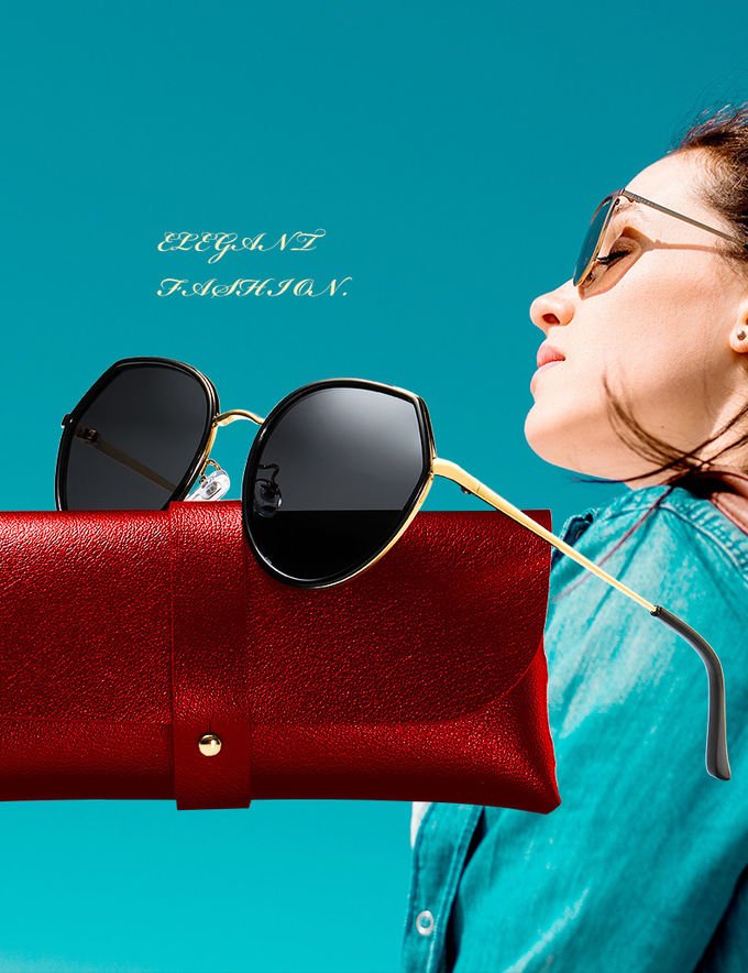 Polarized Women BSCI 142MM Resin Lens Sunglasses Luxury PC With Metal 0