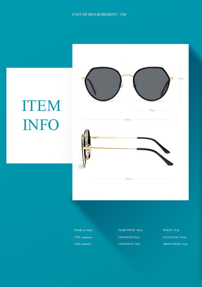 Polarized Women BSCI 142MM Resin Lens Sunglasses Luxury PC With Metal 1