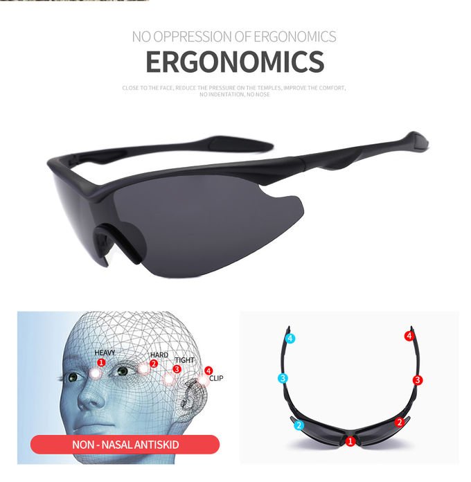 Outdoor Men Bike BSCI SGS Half Frame Glasses Windproof Sports Polarized Sunglasses 3