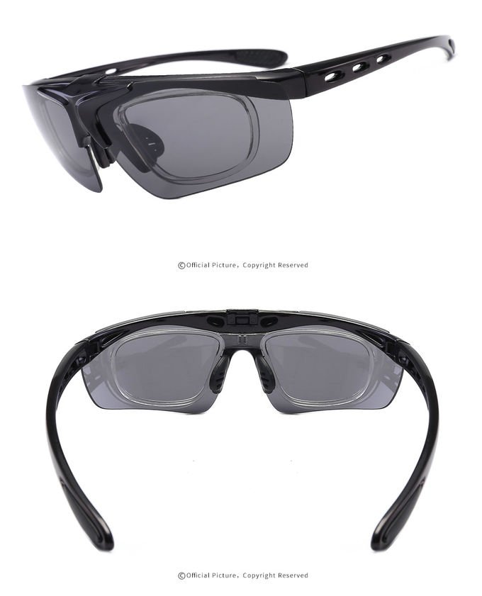 Windproof BSCI 134MM Rimless Sports Sunglasses 5 Lens Polarized Cycling 3