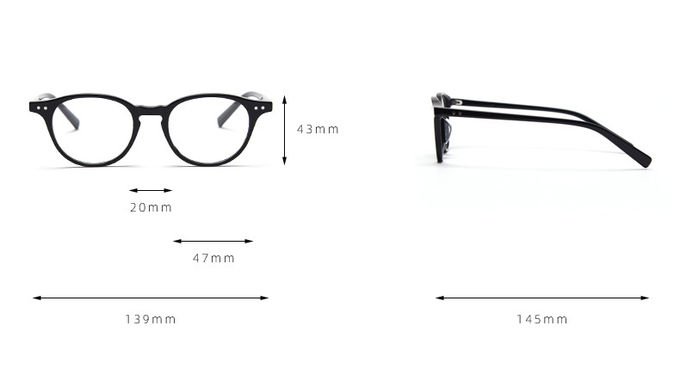 Male Acetate Frame Glasses Black SGS Spectacle Fashionable Optical Glasses 6