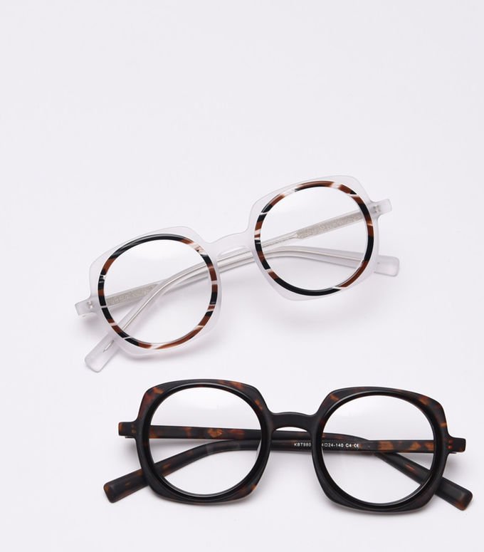 Round Upscale Acetate Frame Glasses Retro Men Women Fashionable Computer Glasses 0