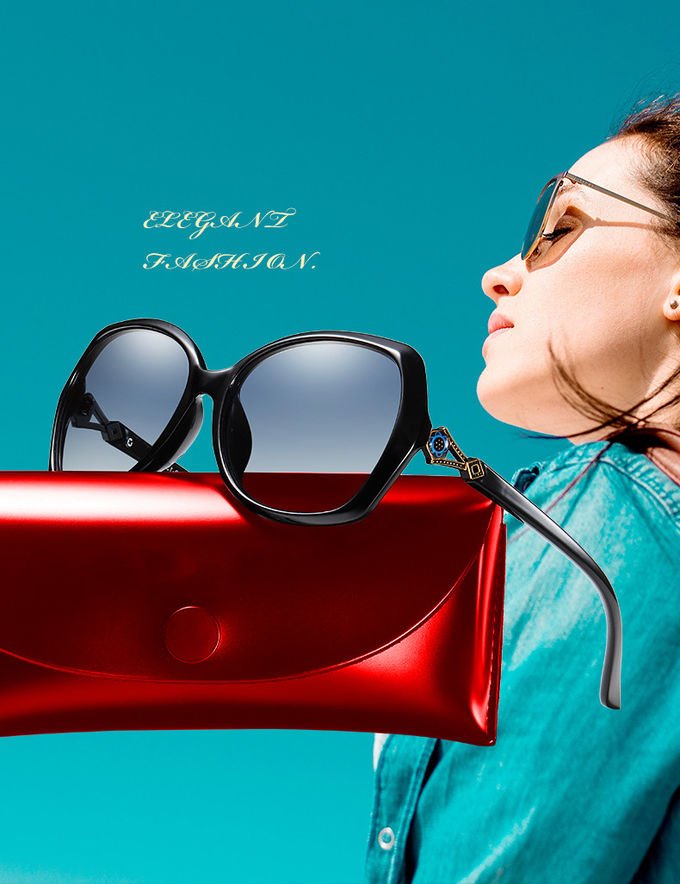BSCI  Oversized Designer Polarized Fashion Sunglasses UV400 Resin Lens 0