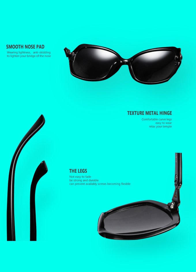 BSCI  Oversized Designer Polarized Fashion Sunglasses UV400 Resin Lens 3