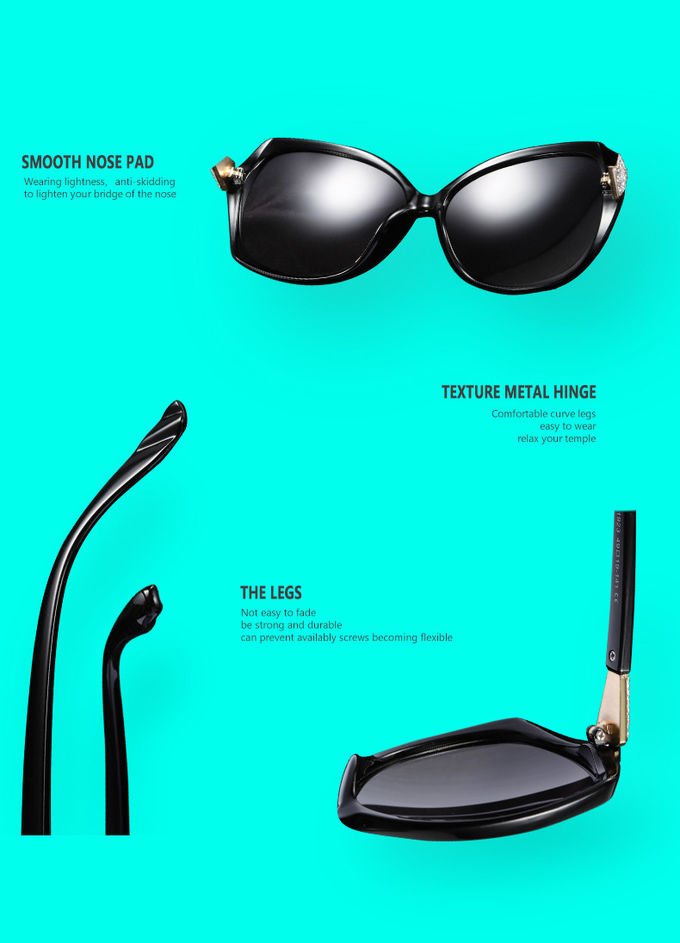 144MM PC Sunglasses Women'S Polarized With Readers Diamond Decoration 3