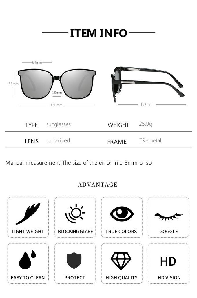 Diamond Studded Night Driving Glasses Anti Glare Polarized Outdoor Fashion Sunglasses 11
