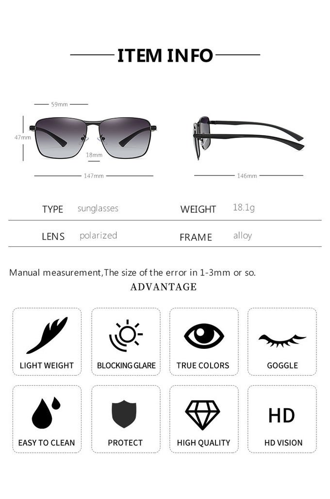 TR90 Custom Polarized Sunglasses UV400 Mens Driving Blue Lens 6