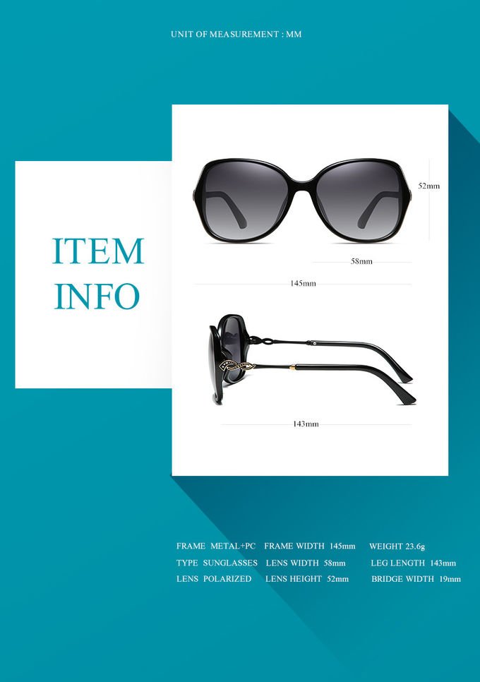 TAC Anti UV Elegant Small Face Custom Polarized Sunglasses 1