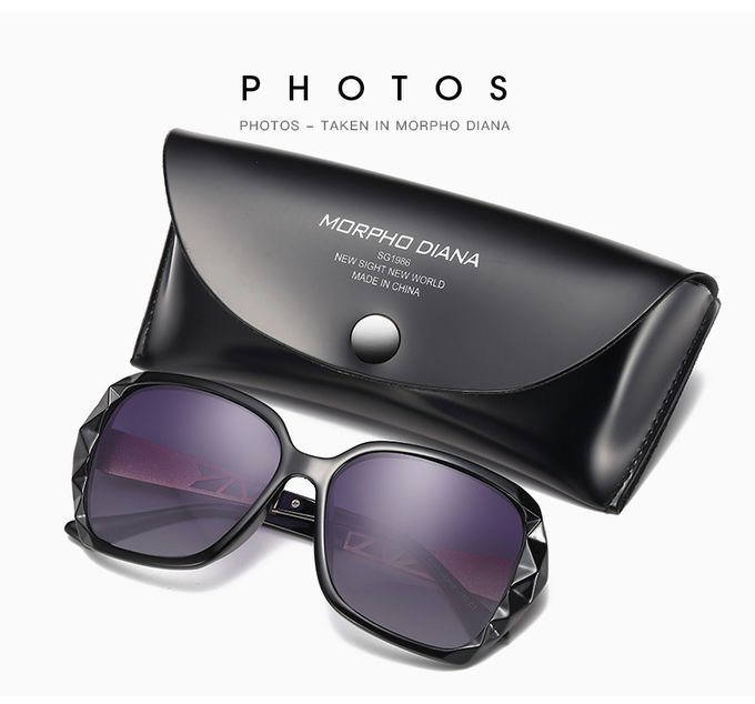 Women Big Square Oversized Sunglasses BSCI Custom Polarized Sunglasses Sparkling Composite Shiny Frame 6
