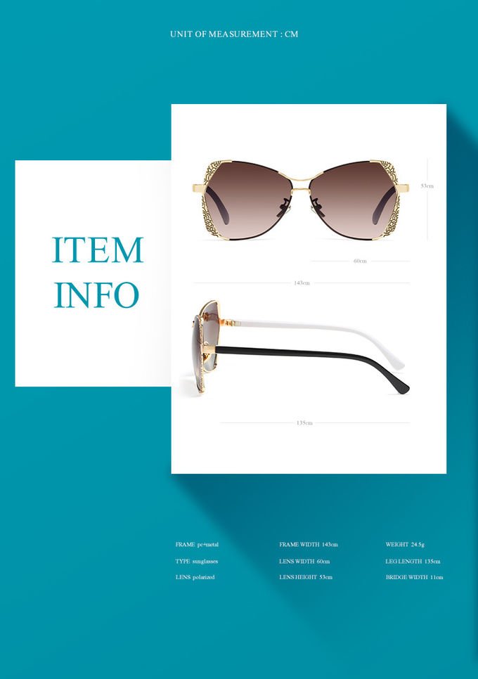 Retro Engraving 143MM Metal Frame Custom Polarized Sunglasses UV400 7