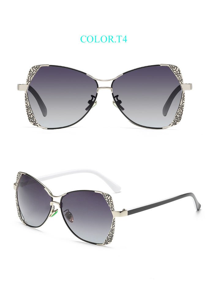 Retro Engraving 143MM Metal Frame Custom Polarized Sunglasses UV400 4