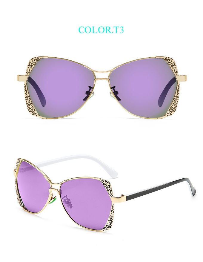 Retro Engraving 143MM Metal Frame Custom Polarized Sunglasses UV400 3