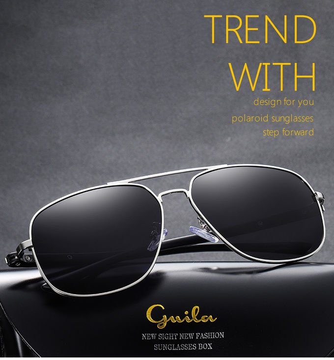 Unique Trending Uv400 Polarized Sunglasses BSCI Square Ocean Lens 0