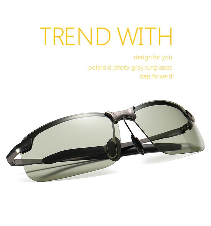 Polarized Photochromic Mens Luxury Sunglasses BSCI Color Changing Lens 0