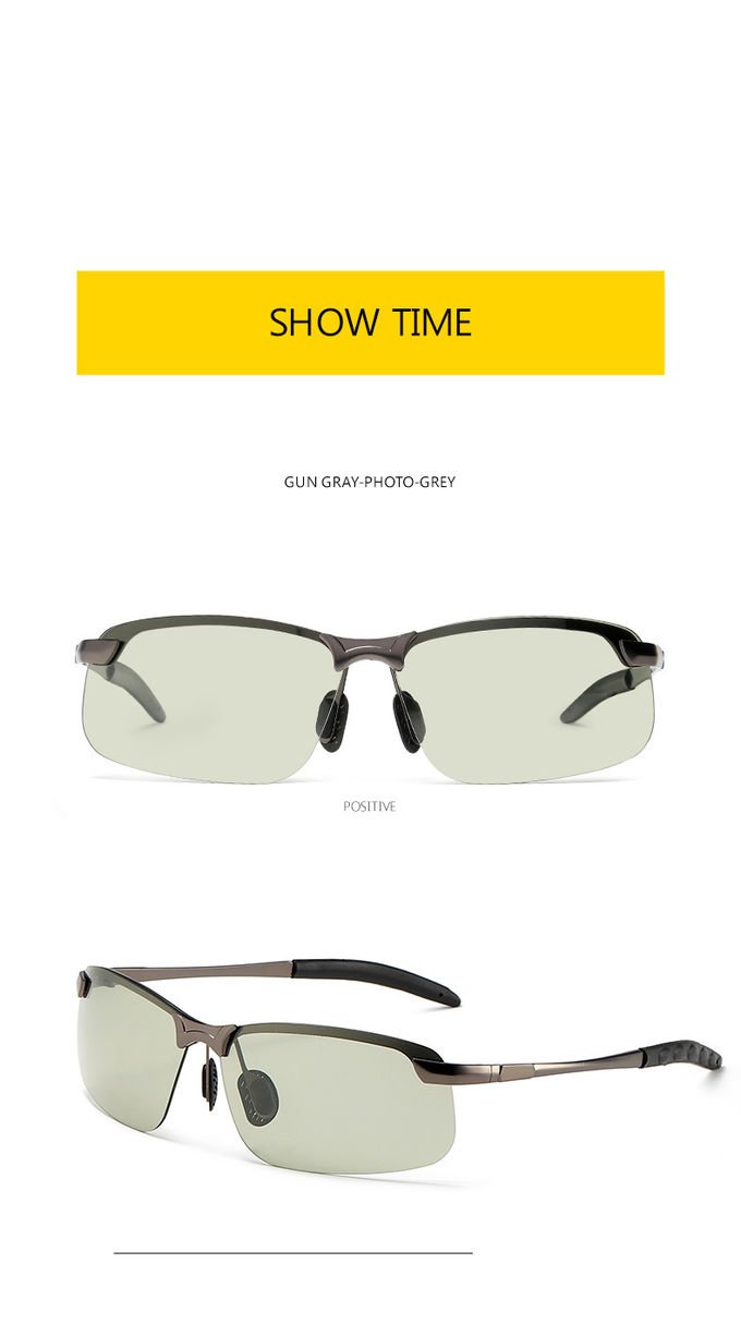 Polarized Photochromic Mens Luxury Sunglasses BSCI Color Changing Lens 7