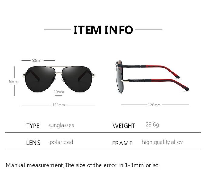 Stylish UV400 Polarized Sunglasses Black Square Unisex Vendors Trendy Mens 1