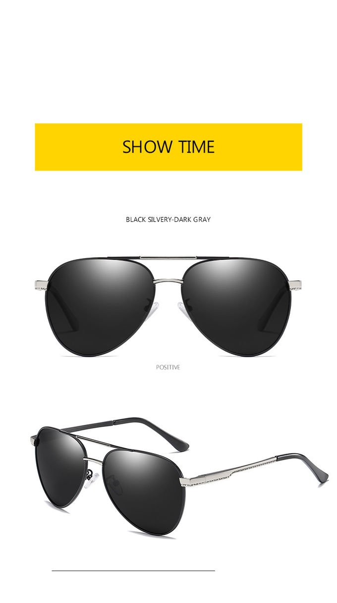 Fashion Polarized UV400 Mens Pilot Sunglasses With Metal Hinge 146MM 5