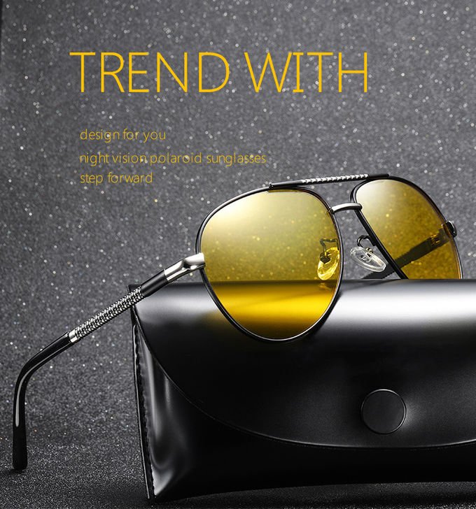 Alloys Pilot Polarized Lens Mens Luxury Sunglasses UV400 Driving Night Fishing Glasses 0