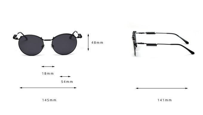 Spring Shape Shades 145MM Plain Lens Glasses Unisex Sunglasses Unique Metal Frame 1
