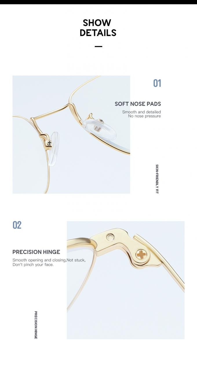 Metal Stainless Steel 140MM Men'S Reading Eyeglasses BSCI Designer Reading Glasses With Pouch 5
