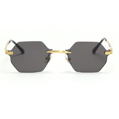 UV400 Stylish Polarized Sunglasses Elegant Irregular Lens Women Rimless