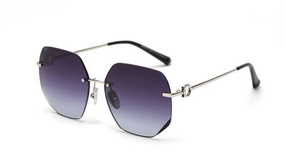 Frameless Sunglasses Gradient Sunglasses Women'S Metal Frame Polarized Vintage
