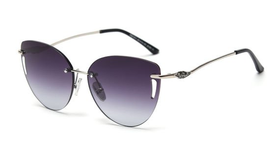 Frameless Trim Hollow Womens Driving Sunglasses Metal Frame Polarized