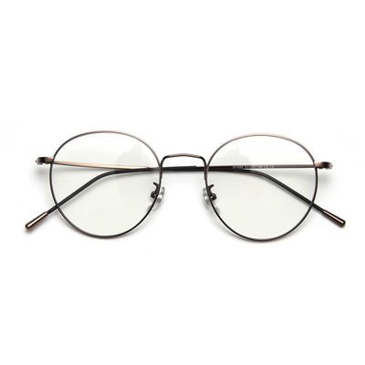 Korean Retro Flat Reading Glasses 132MM Men Metal Kick Myopia Control BSCI