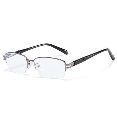 Men Metal Frame Computer Rectangle Reading Glasses Stainless Steel Spring Hinges Sun Readers