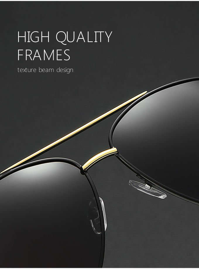 146MM Unisex Polarized Sunglasses Mirror Lens UV400 Metal Pilot 0