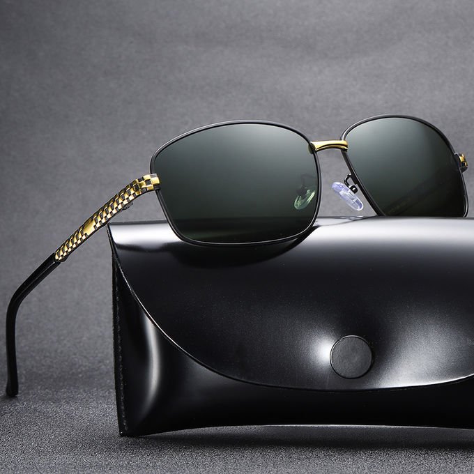 Adult Trend Outdoor Shades Metal Frame Polarized Sunglasses Mens Luxury Black Frame 1