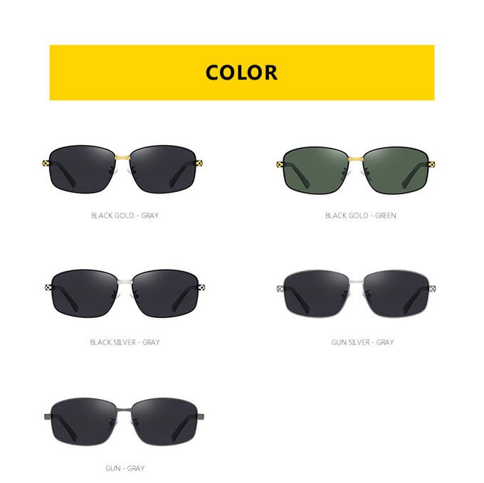 Adult Trend Outdoor Shades Metal Frame Polarized Sunglasses Mens Luxury Black Frame 3