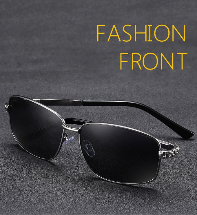 Adult Trend Outdoor Shades Metal Frame Polarized Sunglasses Mens Luxury Black Frame 0