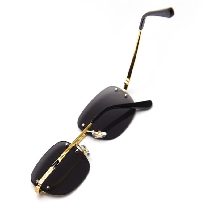 Metal Square Frameless Sunglasses UV400 Punk Personality Street Photography 2