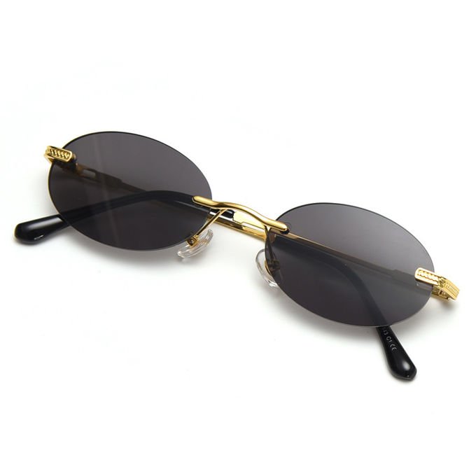 UV400 Vintage Oval Sunglasses Small Metal Frame Candy Color 4