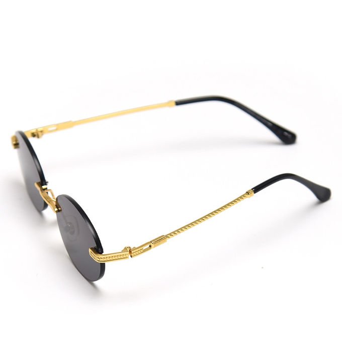UV400 Vintage Oval Sunglasses Small Metal Frame Candy Color 3