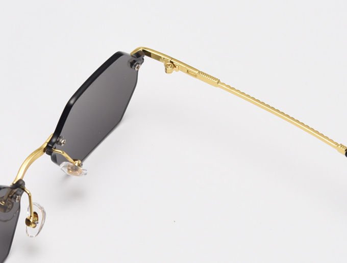 UV400 Stylish Polarized Sunglasses Elegant Irregular Lens Women Rimless 3