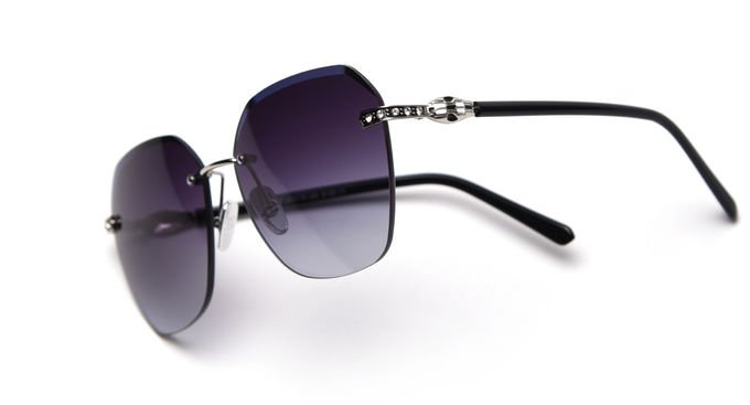 Gradient Shades Rimless Mirror Sunglasses UV 400 Protection  Crystal Decoration 2