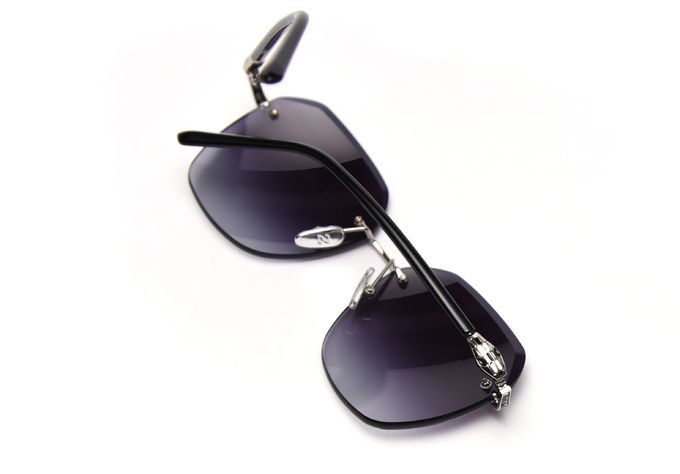 Gradient Shades Rimless Mirror Sunglasses UV 400 Protection  Crystal Decoration 3