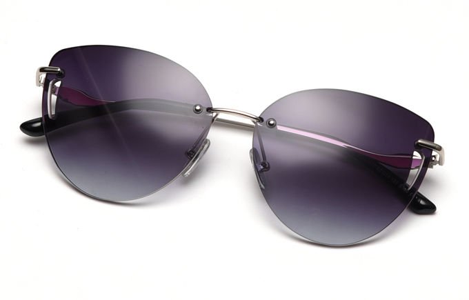 Frameless Trim Hollow Womens Driving Sunglasses Metal Frame Polarized 3