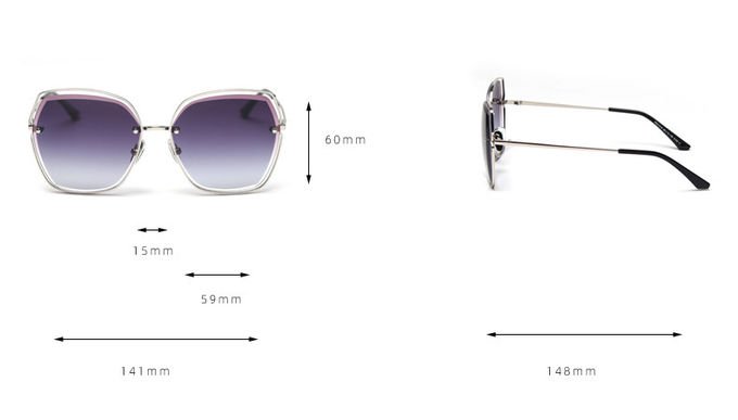 UV400 Gradient Lens Sunglasses Hollow Metal Frame Polarized 5
