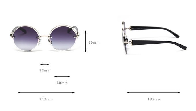 Cut Half Frame UV400 Hollow Round Polarized Sunglasses Female Ins Net Celebrity Street Fashion 3