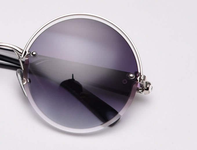 Cut Half Frame UV400 Hollow Round Polarized Sunglasses Female Ins Net Celebrity Street Fashion 2