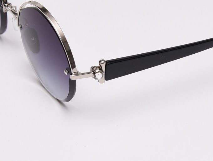 Cut Half Frame UV400 Hollow Round Polarized Sunglasses Female Ins Net Celebrity Street Fashion 1