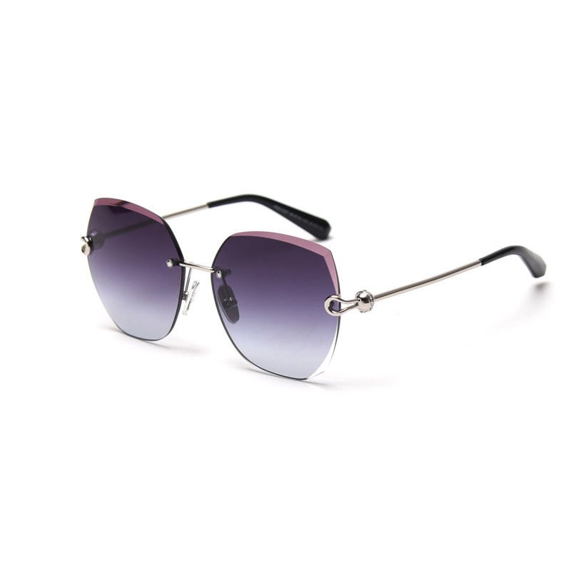 buy Rimless Women UV400 Metal Frame Polarized Sunglasses Oversized Gradient online manufacturer